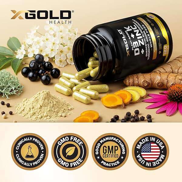 Vitamin D, K2, K1, Zinc, Quercetin, Elderberry, Turmeric, Ginger & Echinacea Whole Food Supplement 8 in 1- D3 5000 IU Plant-Based from Lichen, Vitamin K (K2 MK7, MK4, K1), D3 K2 Vitamins -120 Capsules - Image 6