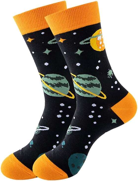 DRASEX Men's Colorful Dress Socks Novelty Funny Fancy Funky Pattern Combed Cotton Casual Crazy Crew Socks - Image 6