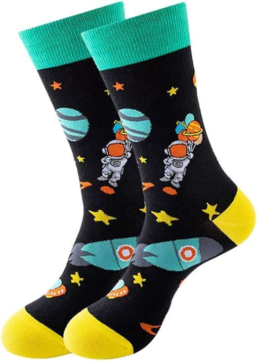 DRASEX Men's Colorful Dress Socks Novelty Funny Fancy Funky Pattern Combed Cotton Casual Crazy Crew Socks - Image 8
