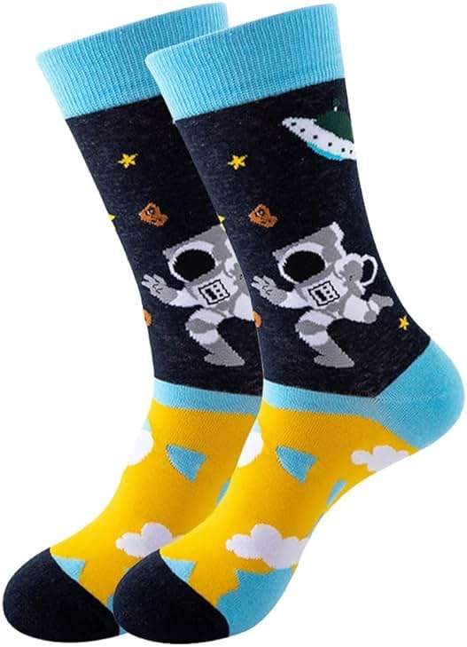 DRASEX Men's Colorful Dress Socks Novelty Funny Fancy Funky Pattern Combed Cotton Casual Crazy Crew Socks - Image 9
