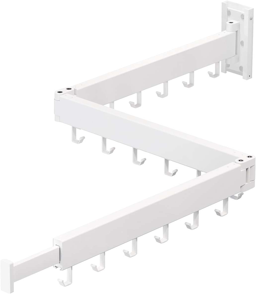 ZdwCyl Clothes Drying Rack,Laundry Space Saver Wall Mounted,Retractable,Collapsible(Tri-Fold), White Color Rack Clothing - Image 1