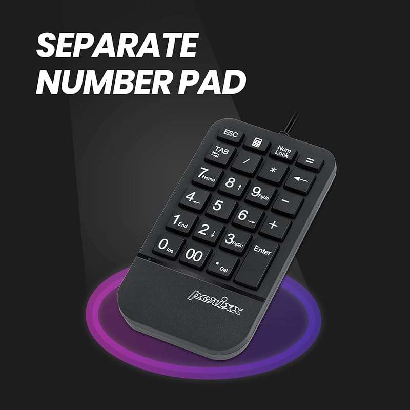 Perixx PERIDUO-606A, 3-in-1 Wireless Compact Ergonomic Keyboard with Vertical Mouse and Numeric Keypad - Adjustable Palm Rest - Tilt Wheel - Membrane Low Profile Keys - US English - Image 4