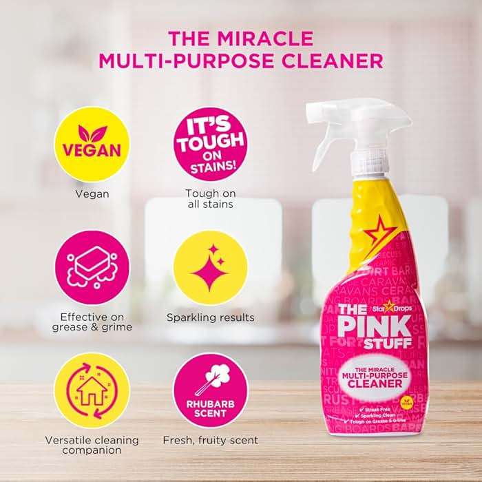 Stardrops The Pink Stuff Miracle Cleaning Bundle – Multi-Purpose Paste, Spray, Bathroom Foam Cleaner, Window & Glass Cleaner, and Cream Cleaner – Complete All-Purpose Home Cleaning Kit - Image 3