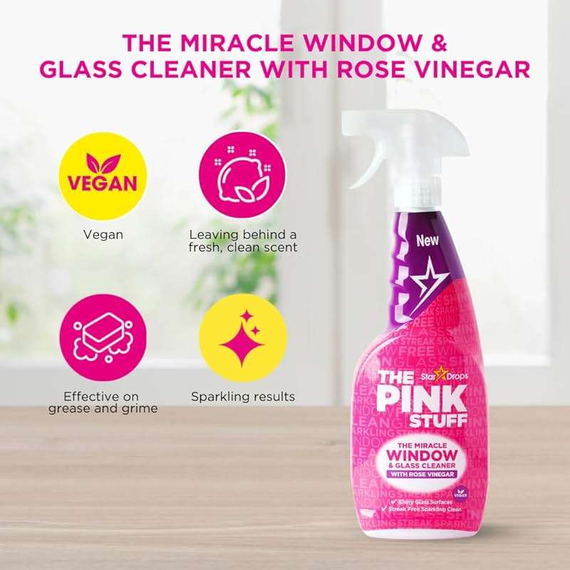 Stardrops The Pink Stuff Miracle Cleaning Bundle – Multi-Purpose Paste, Spray, Bathroom Foam Cleaner, Window & Glass Cleaner, and Cream Cleaner – Complete All-Purpose Home Cleaning Kit - Image 6