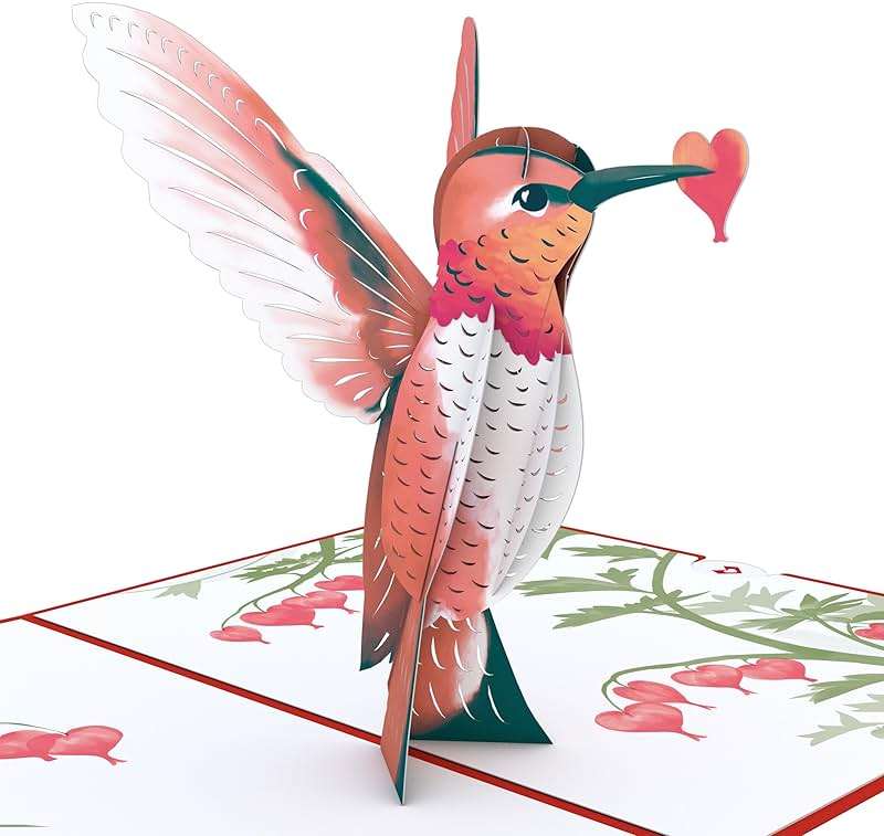 Lovepop Valentines Day Card for Her, Him - 3D Romantic Greeting Pop-Up Cards - Hearted Hummingbird - 5" x 7" - Blank Notecard & Envelope Included - Image 8