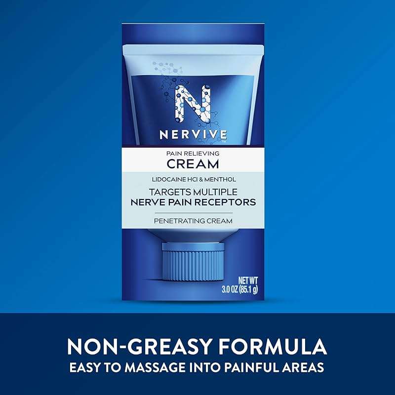 Nervive Pain Relieving Cream, Nervive Pain Relief, Max Strength Formula, Lidocaine Cream, Lidocaine Topical, Foot Pain, Leg Pain, Hand Pain Non-Greasy, 3.0z - Image 5