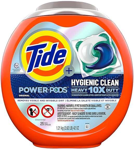 Tide Hygienic Clean Power PODS Laundry Detergent Pacs, Original Scent, 25 Count, Removes Visible and Invisible Dirt - Image 6