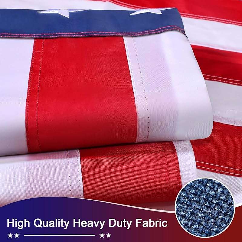 American Flag 4x6 FT Outdoor Heavy Duty – USA Polyester Flag with Embroidered Stars, Sewn Stripes, Brass Grommets, UV Fade Resistant for Outside Yard Garden Pole - Image 5