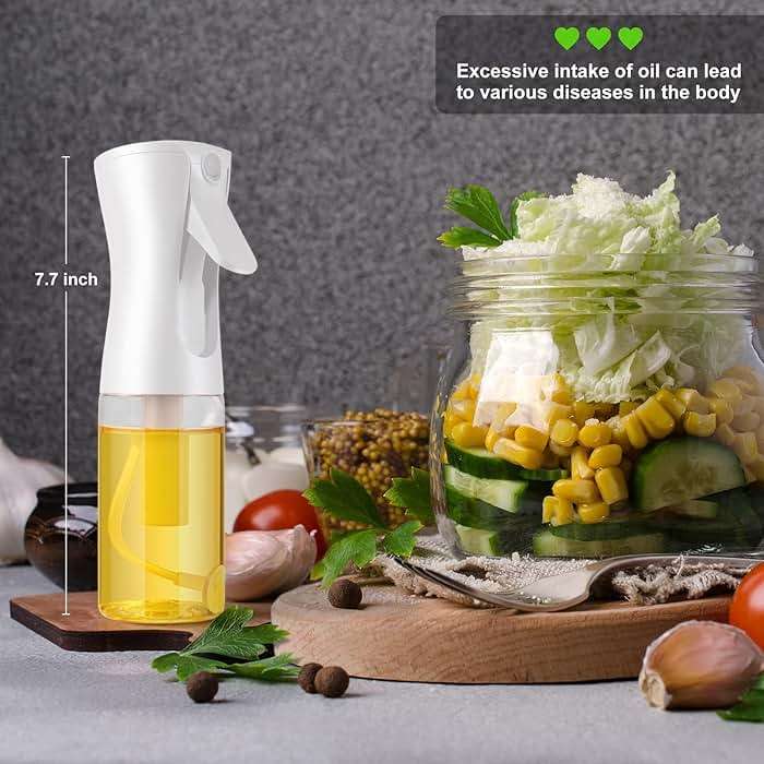 Oil Sprayer for Cooking- 200ml Glass Olive Oil Sprayer Mister, Olive Oil Spray Bottle, Kitchen Gadgets Accessories for Air Fryer, Canola Oil Spritzer, Widely Used for Salad Making, Baking, Frying,BBQ4 - Image 3