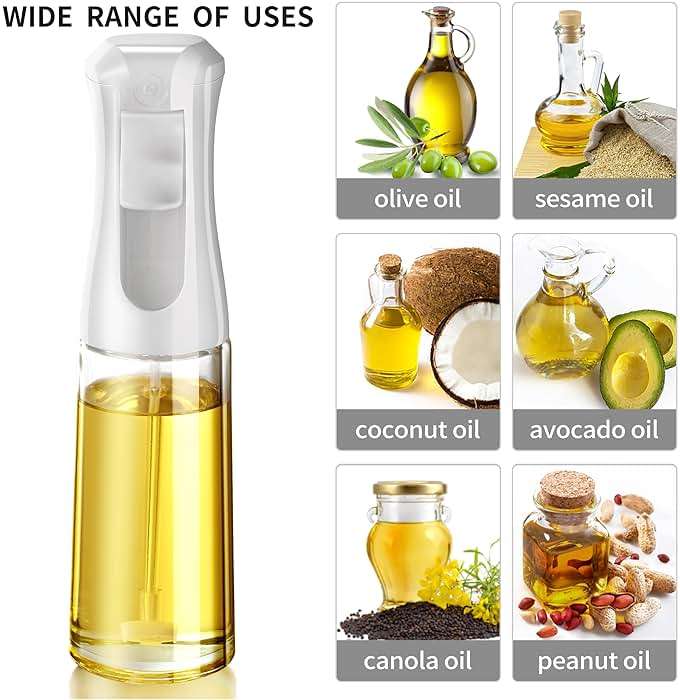Oil Sprayer for Cooking- 200ml Glass Olive Oil Sprayer Mister, Olive Oil Spray Bottle, Kitchen Gadgets Accessories for Air Fryer, Canola Oil Spritzer, Widely Used for Salad Making, Baking, Frying,BBQ4 - Image 5