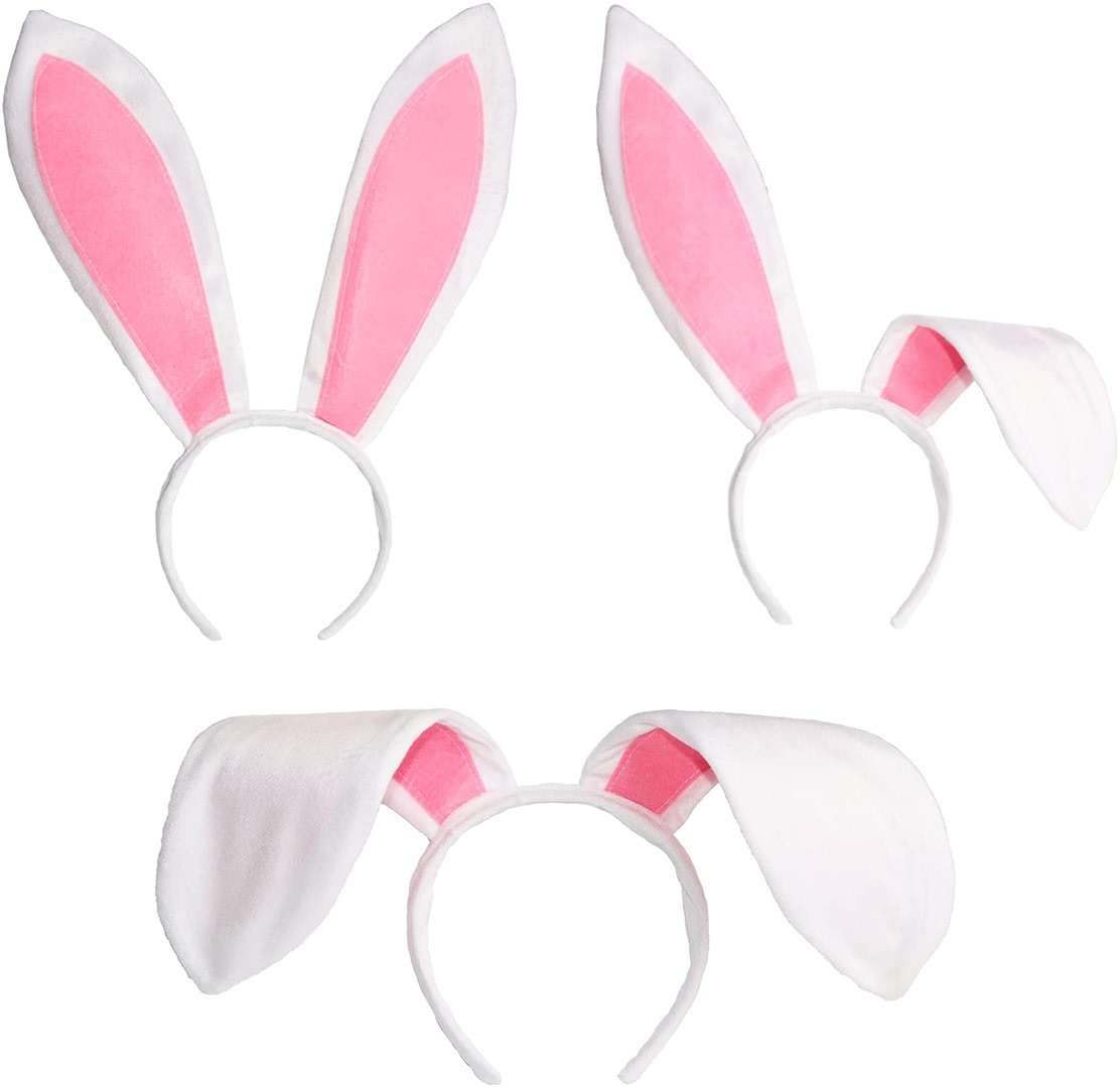 Tequise Bunny Ears and tail Set, Plush Easter Rabbit Ears Headband Tail Bunny Halloween Cosplay Costume Accessories (White) - Image 2