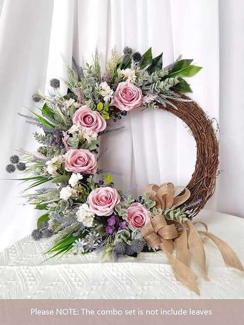 FACINOC Roses Artificial Flowers Pink Bouquets Box Set for DIY Bridal Wedding Shower Decorations Fake Floral Arrangements for Party Table Centerpieces Home Decor Indoor Outdoor Dusty Blush 19pcs - Image 4