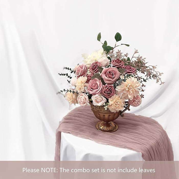 FACINOC Roses Artificial Flowers Pink Bouquets Box Set for DIY Bridal Wedding Shower Decorations Fake Floral Arrangements for Party Table Centerpieces Home Decor Indoor Outdoor Dusty Blush 19pcs - Image 7