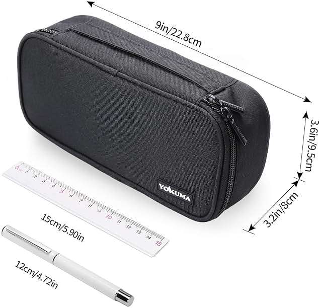 YOKUMA Pencil Case,Large Capacity Pencil Pouch,Aesthetic Zipper Pencil Box, Back to School Supplies for College Student Teen Adults,Travel Essentials,Electronic Cable Organize - Image 3