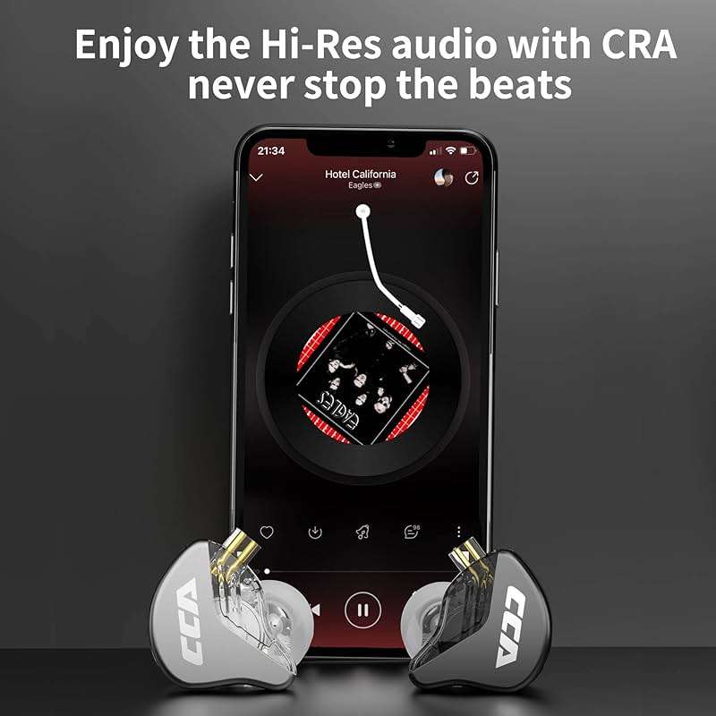 CCA CRA in Ear Monitor Headphones, Ultra-Thin Diaphragm Dynamic Driver IEM Earphones, Clear Sound & Deep Bass, Wired Gaming Earbuds with Tangle-Free Detachable Cable for Singer Musicians Drummers DJ - Image 6