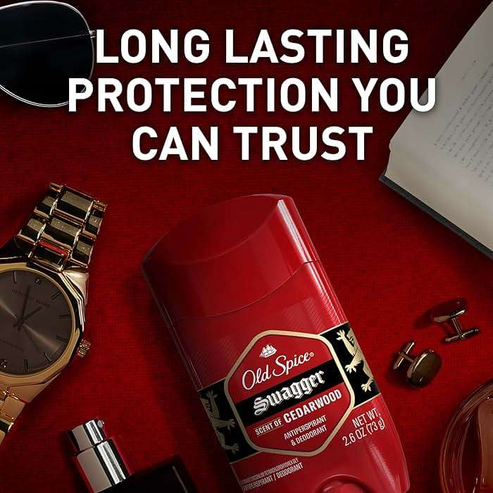 Old Spice Antiperspirant Deodorant for Men, 24/7 Sweat & Odor Protection, 24/7 Lasting Freshness, Invisible Solid, Swagger with Cedarwood Scent, 3.4 oz (Pack of 3) - Image 5