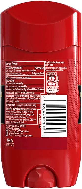 Old Spice Antiperspirant Deodorant for Men, 24/7 Sweat & Odor Protection, 24/7 Lasting Freshness, Invisible Solid, Swagger with Cedarwood Scent, 3.4 oz (Pack of 3) - Image 8