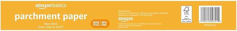 Amazon Basics Non-Stick Parchment Paper for Baking, Cooking, Oven Safe, 15 inches, 90 Sq Ft Roll, 1 Pack - Image 2