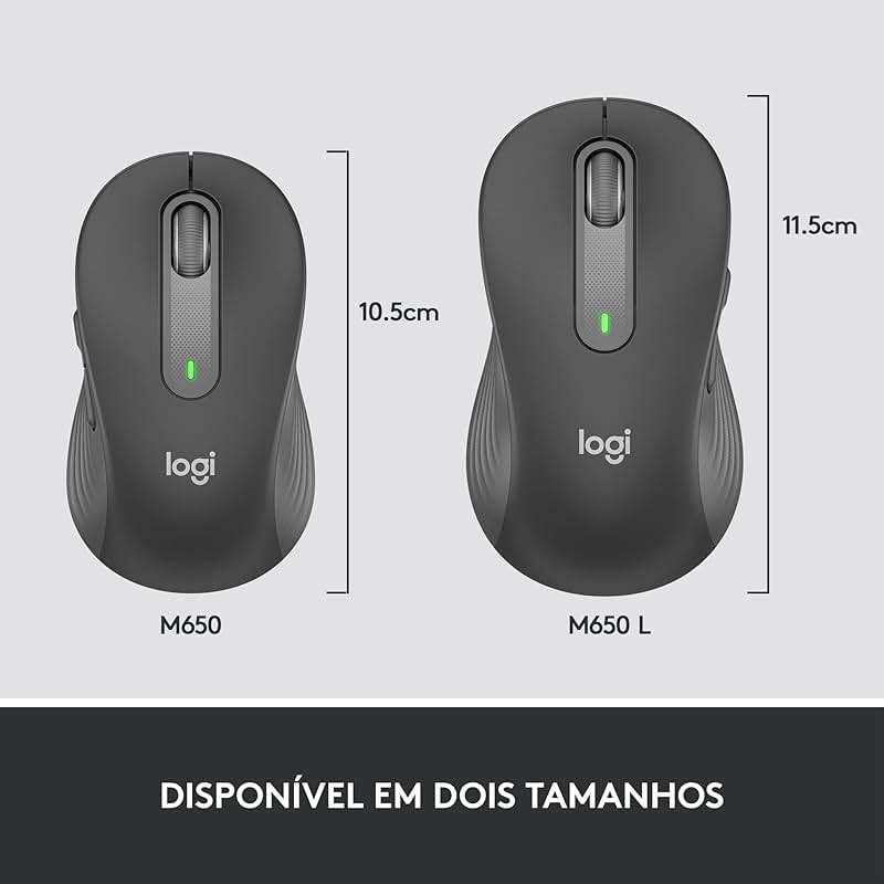 Logitech Signature M650 Wireless Mouse - for Small to Medium Sized Hands, 2-Year Battery, Silent Clicks, Customizable Side Buttons, Bluetooth, Multi-Device Compatibility (Graphite) - Image 9