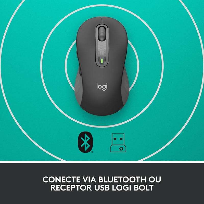 Logitech Signature M650 L Full Size Wireless Mouse - for Large Sized Hands, 2-Year Battery, Silent Clicks, Customizable Side Buttons, Bluetooth, Multi-Device Compatibility (Graphite) - Image 7