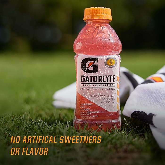 Gatorlyte Rapid Rehydration Electrolyte Drink, Strawberry Kiwi, 20 fl oz Bottles (12 Pack), Specialized Blend of 5 Electrolytes, Lower Sugar, No Artificial Sweeteners, No Artificial Flavors, Gatorade, Hydration - Image 6