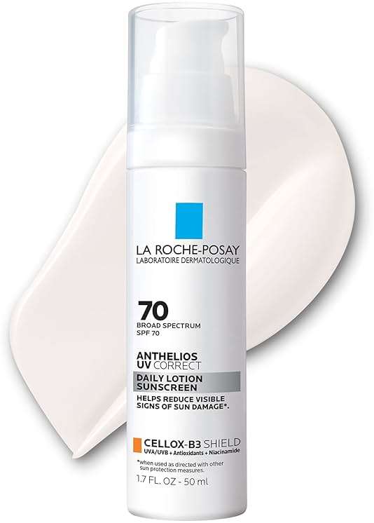 La Roche-Posay Anthelios UV Correct Sunscreen Moisturizer SPF 70, Daily Anti-Aging Face Moisturizer with Niacinamide to Even Skin Tone & Fine Lines, Sun Protection for Sensitive Skin - Image 1