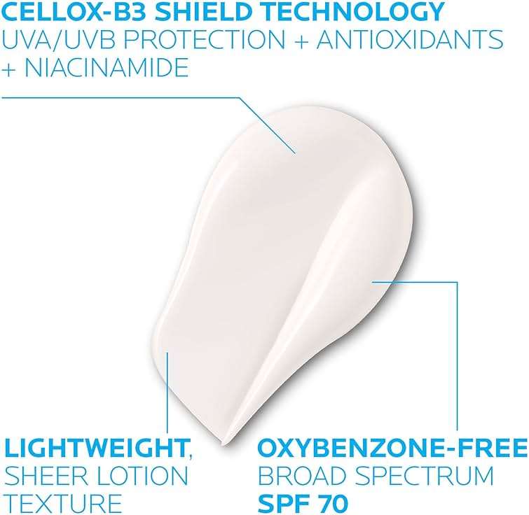 La Roche-Posay Anthelios UV Correct Sunscreen Moisturizer SPF 70, Daily Anti-Aging Face Moisturizer with Niacinamide to Even Skin Tone & Fine Lines, Sun Protection for Sensitive Skin - Image 4