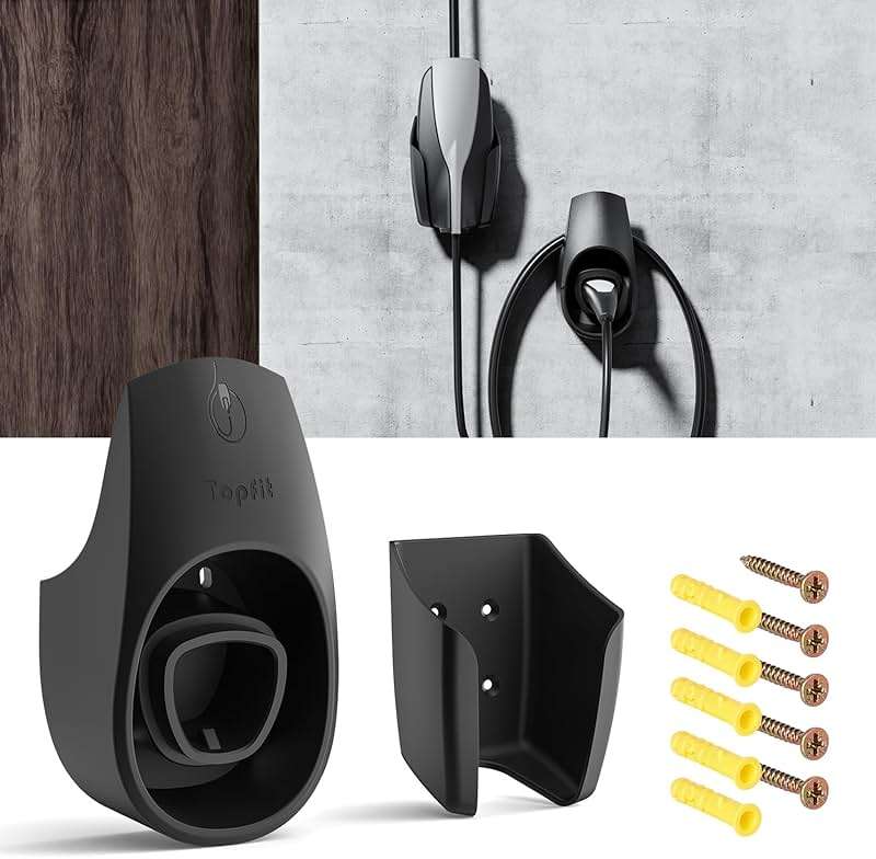 BMZX EV Charger Holder for Tesla, Wall Mount Kit for Tesla Charger Holder, Charging Cable Organizer with Charger Slot Fit for Model 3/Y/S/X - Image 1