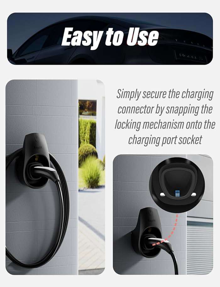 BMZX EV Charger Holder for Tesla, Wall Mount Kit for Tesla Charger Holder, Charging Cable Organizer with Charger Slot Fit for Model 3/Y/S/X - Image 5