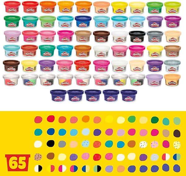 Play-Doh Ultimate Color Collection 65-Pack of 1-oz Cans, Includes Sparkle, Confetti & Color Burst, Back to School Classroom Supplies, Preschool Toys, Ages 2+ (Amazon Exclusive) - Image 3