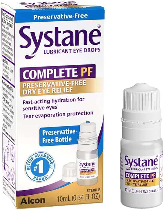 Systane COMPLETE Preservative Free Dry Eye Drops, 0.34 fl oz, Contains Propylene Glycol 0.6%, Multi-Dose Lubricating Eye Drops for Irritation & Dryness, Hydrating & Soothing - Image 1