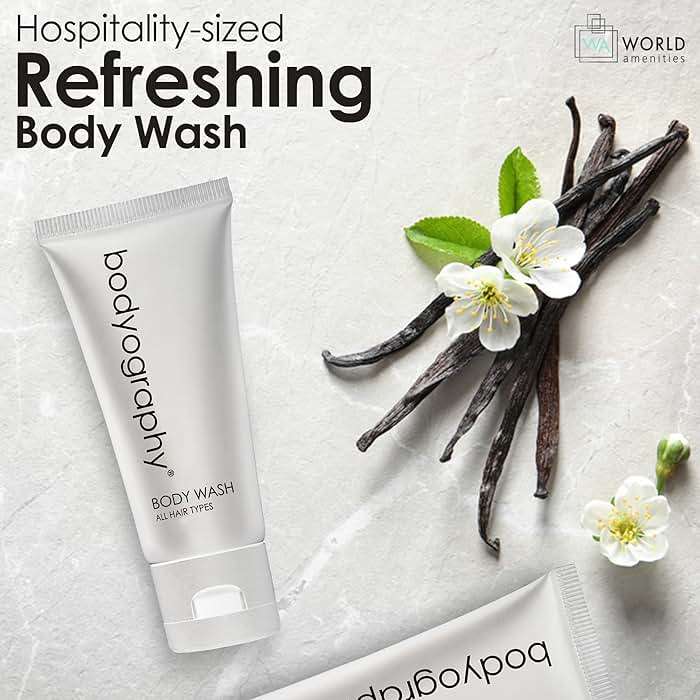 World Amenities - Bodyography blanc- Bulk Body Wash | 300 Count, 1.4oz | Vanilla White Tea, Mini Travel Size Toiletries (100% Recyclable Tube with Flip Top Cap) Hotel Amenities. - Image 3