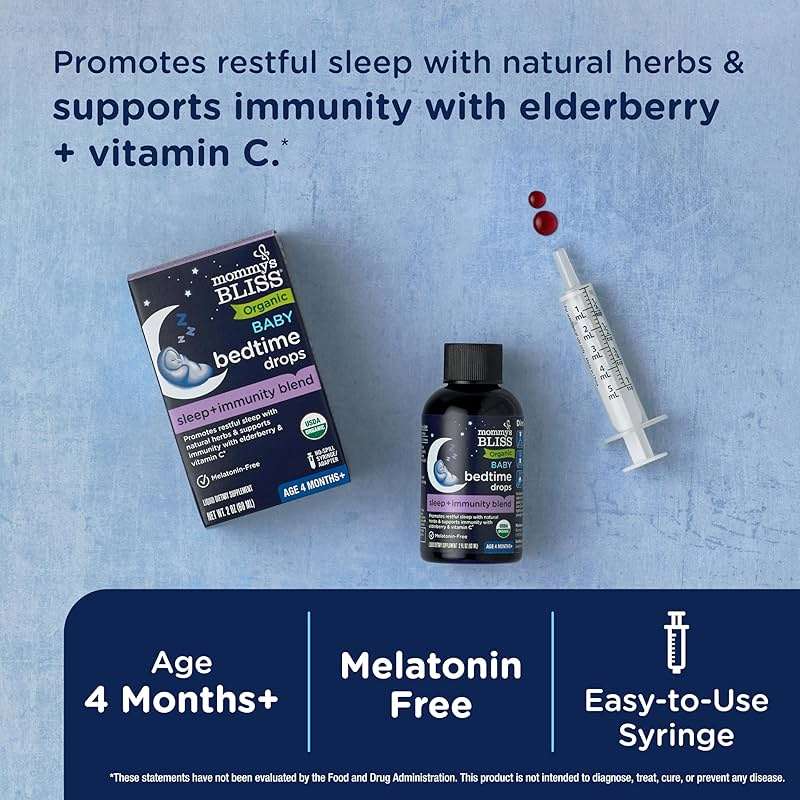 Mommy's Bliss Organic Baby Bedtime Drops + Overnight Immunity Support*, Promotes Restful Night, Melatonin Free, Age 4 Month+, 2 Fl Oz - Image 2