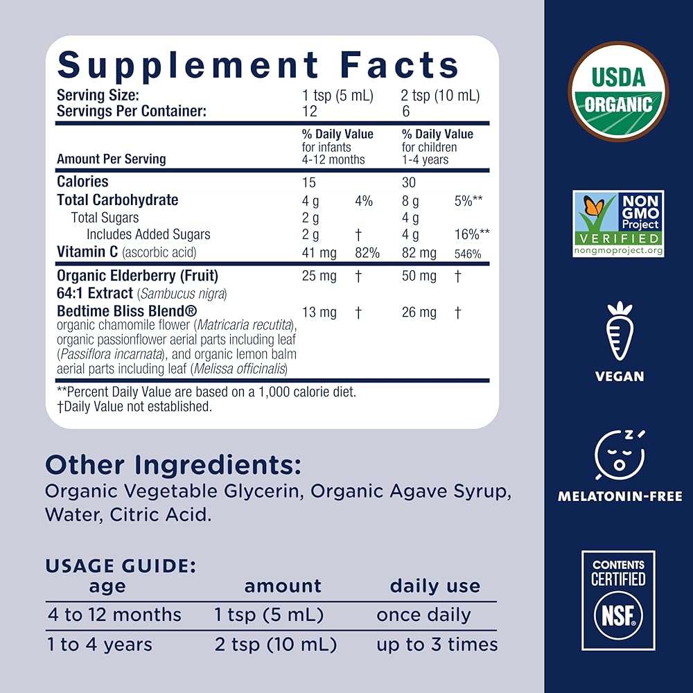 Mommy's Bliss Organic Baby Bedtime Drops + Overnight Immunity Support*, Promotes Restful Night, Melatonin Free, Age 4 Month+, 2 Fl Oz - Image 5