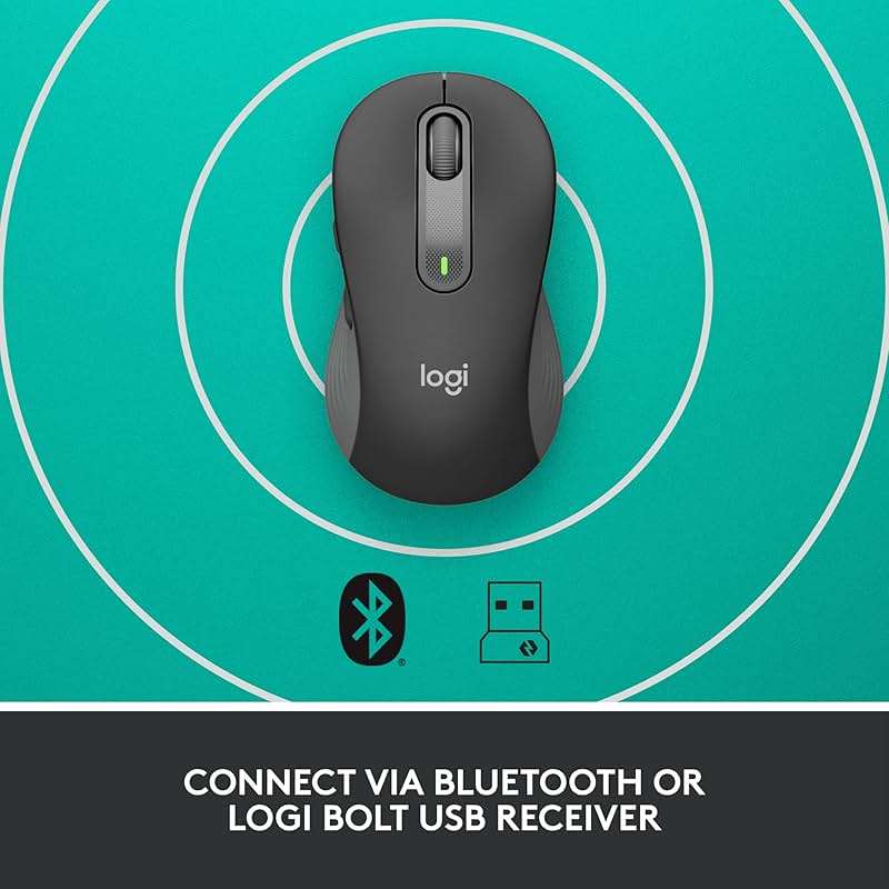 Logitech Signature M650 for Business Wireless Mouse, for Small to Medium Sized Hands, Logi Bolt, Bluetooth, SmartWheel - Graphite - Image 3