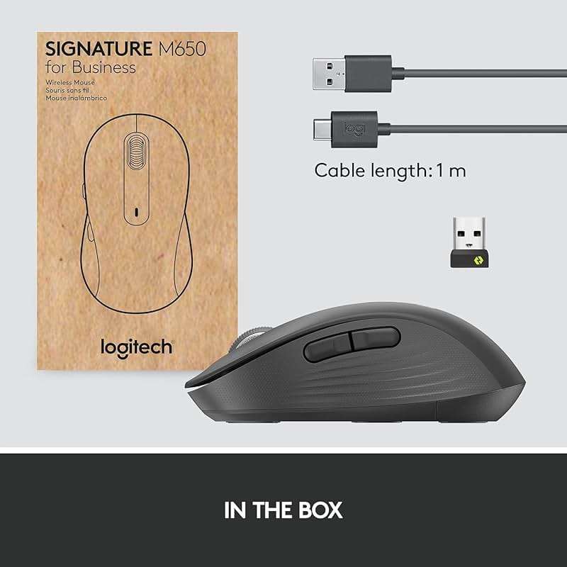 Logitech Signature M650 for Business Wireless Mouse, for Small to Medium Sized Hands, Logi Bolt, Bluetooth, SmartWheel - Graphite - Image 10