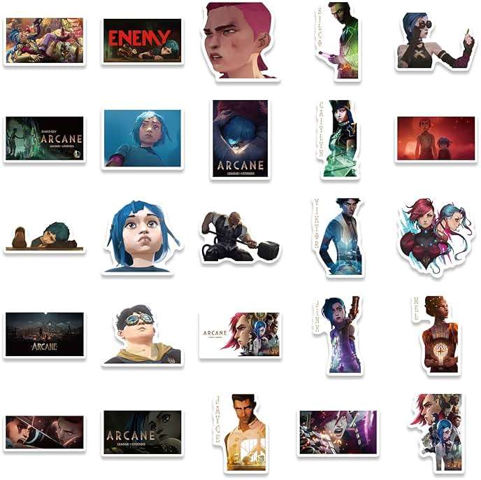 50Pcs Cartoon Arcane：League of Legends Stickers for Water Bottle Cup Laptop Guitar Car Motorcycle Bike Skateboard Luggage Box Vinyl Waterproof Graffiti Patches JHSL - Image 4
