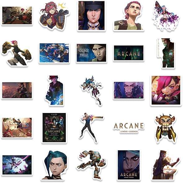 50Pcs Cartoon Arcane：League of Legends Stickers for Water Bottle Cup Laptop Guitar Car Motorcycle Bike Skateboard Luggage Box Vinyl Waterproof Graffiti Patches JHSL - Image 5