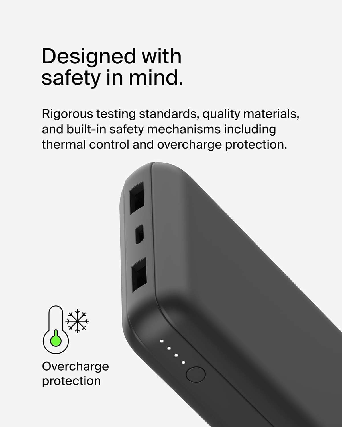 Belkin Portable Charger, USB-C Power Bank 20000 mAh w/ 2 USB-A Ports, 15W w/ Type-A to Type-C Cable - iPhone 17, Air, Pro, Pro Max, AirPods, Apple Watch, Samsung Galaxy S25, Google Pixel 10 - Black - Image 10