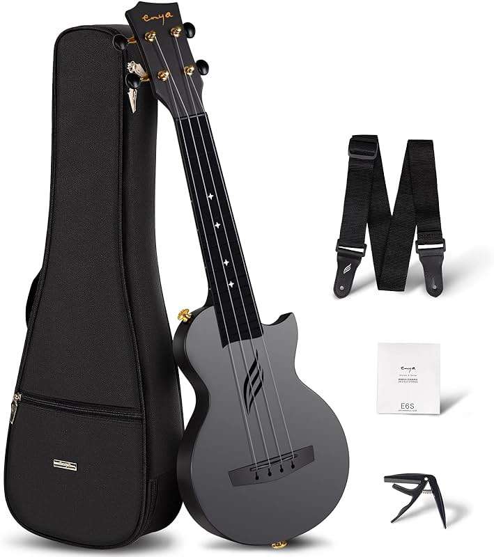Enya Nova U Mini Soprano Ukulele 21” Carbon Fiber – Lightweight Waterproof Travel Ukulele for Beginners & Adult, Starter Kit Included (Case, Strap, Capo, Strings) - Image 1