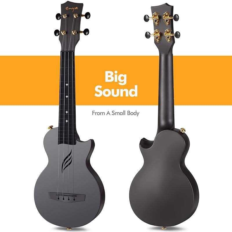 Enya Nova U Mini Soprano Ukulele 21” Carbon Fiber – Lightweight Waterproof Travel Ukulele for Beginners & Adult, Starter Kit Included (Case, Strap, Capo, Strings) - Image 2