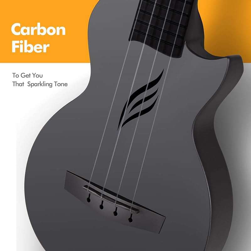Enya Nova U Mini Soprano Ukulele 21” Carbon Fiber – Lightweight Waterproof Travel Ukulele for Beginners & Adult, Starter Kit Included (Case, Strap, Capo, Strings) - Image 5
