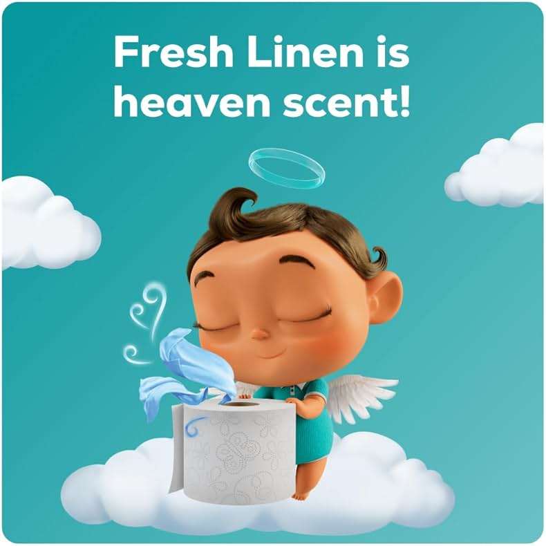 Angel Soft Toilet Paper with Fresh Linen Scented Tube, 8 Mega Rolls = 32 Regular Rolls, Soft and Strong Toilet Tissue - Image 4