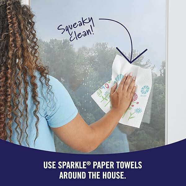 Sparkle Pick-A-Size Paper Towels, Spirited Print Design, 6 Double Rolls (660 Sheets Total) - Strong 2-Ply Towels for Kitchen Cleanup and Everyday Messes - Image 14