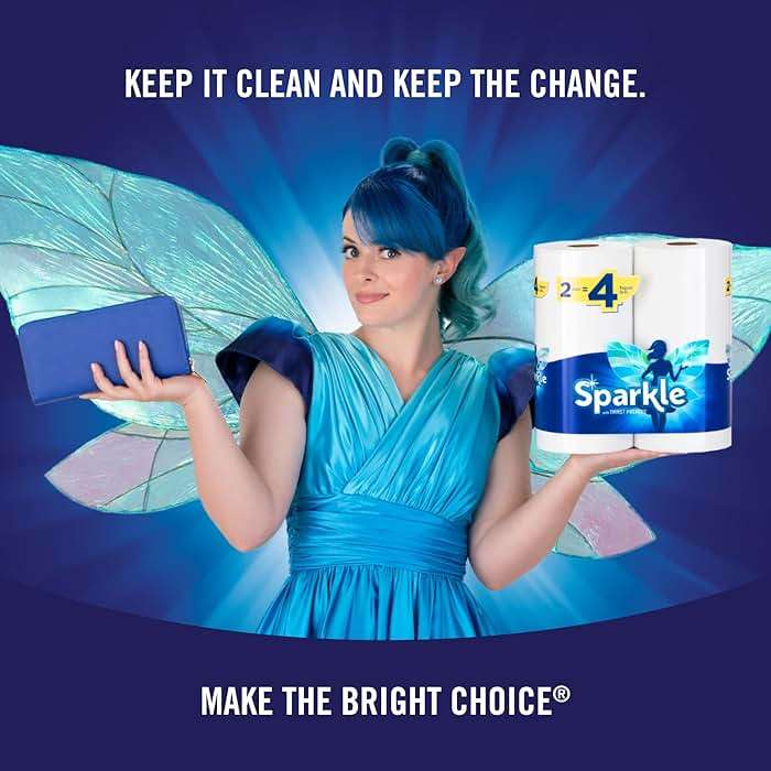 Sparkle Pick-A-Size Paper Towels, Spirited Print Design, 6 Double Rolls (660 Sheets Total) - Strong 2-Ply Towels for Kitchen Cleanup and Everyday Messes - Image 3