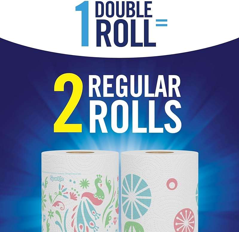 Sparkle Pick-A-Size Paper Towels, Spirited Print Design, 6 Double Rolls (660 Sheets Total) - Strong 2-Ply Towels for Kitchen Cleanup and Everyday Messes - Image 6