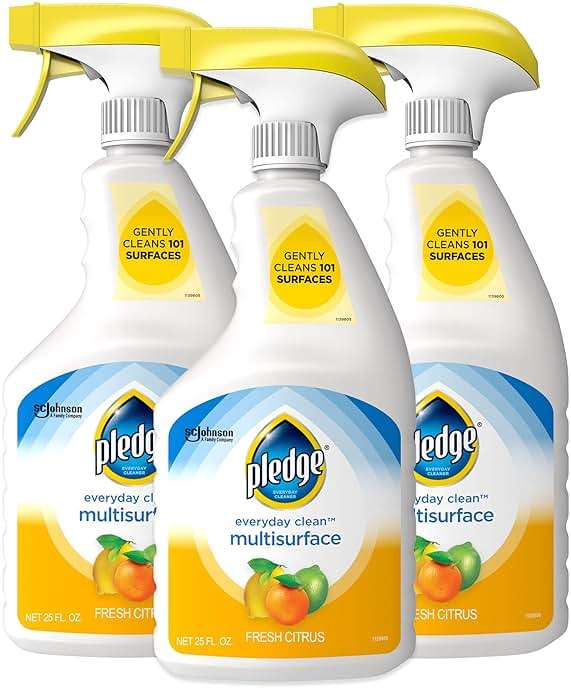 Pledge pH-Balanced Multisurface Cleaner Spray for Everyday Care, Fresh Citrus Scent, 25oz (Pack of 3) - Image 1