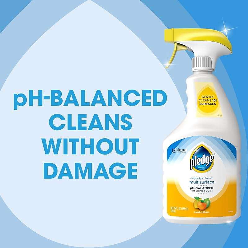 Pledge pH-Balanced Multisurface Cleaner Spray for Everyday Care, Fresh Citrus Scent, 25oz (Pack of 3) - Image 2