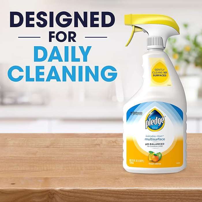 Pledge pH-Balanced Multisurface Cleaner Spray for Everyday Care, Fresh Citrus Scent, 25oz (Pack of 3) - Image 7