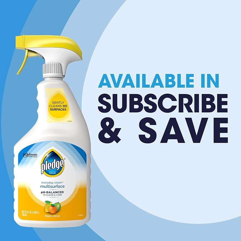 Pledge pH-Balanced Multisurface Cleaner Spray for Everyday Care, Fresh Citrus Scent, 25oz (Pack of 3) - Image 10
